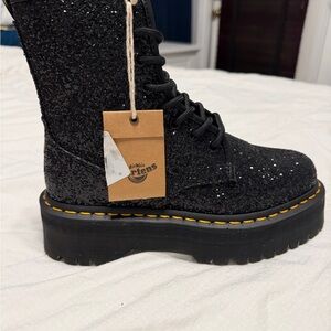 Dr. Martens Black Sparkle Combat Boots